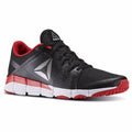 NIB MEN'S REEBOK BD4912 TRAINFLEX TRAINING RUNNING BLACK/RED SHOES SNEAKERS $90