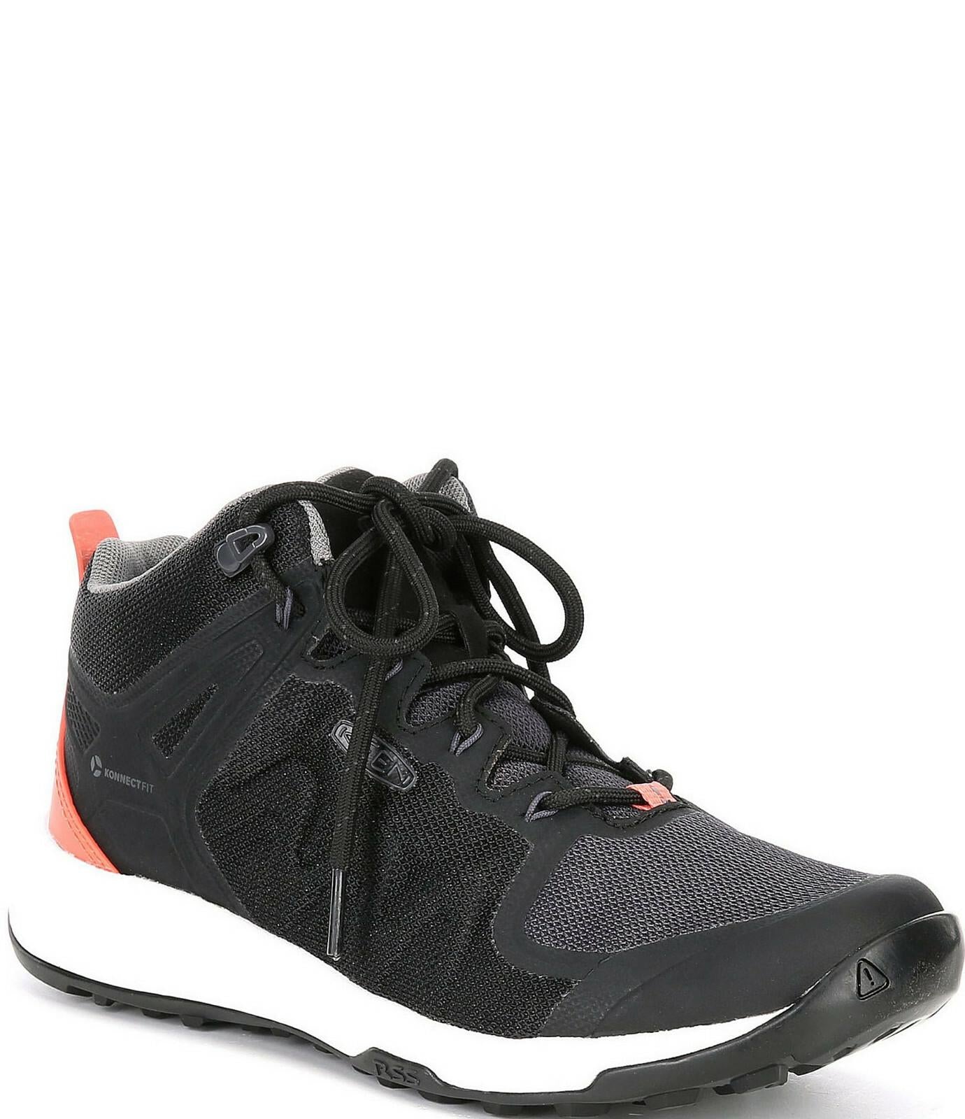 KEEN 1022304 EXPLORE VENT MID HIKING BLACK/CORAL SHOES $120 NIB WOMEN'S