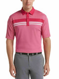 NWT MEN'S CALLAWAY COLOR BLOCK YARN DYED BIRDSEYE BOUDOIR RED GOLF POLO TOP