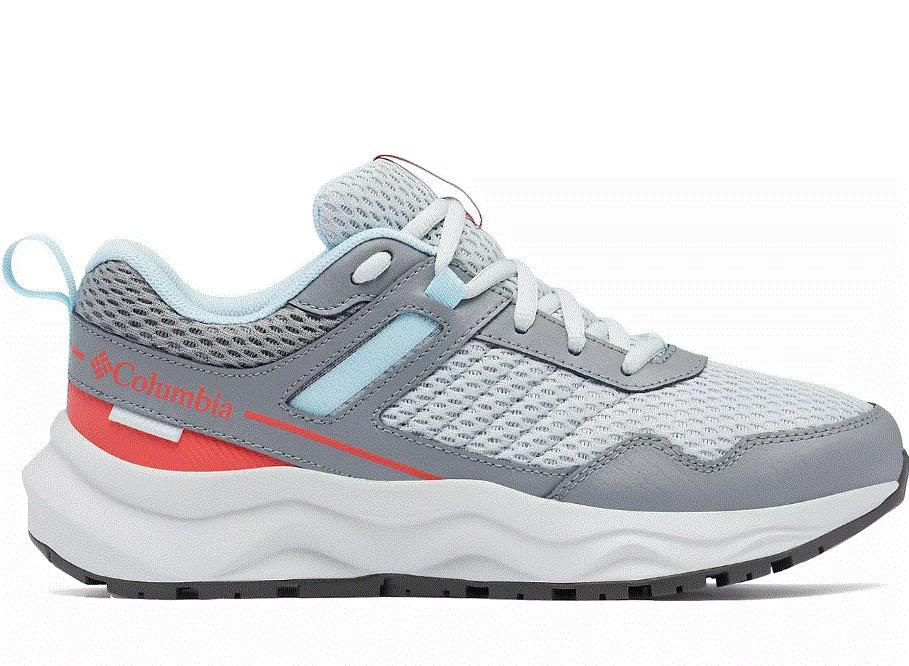 NIB COLUMBIA 1987101 031 WOMEN'S PLATEAU WATERPROOF GREY/HIBISCUS RED  SHOES $90