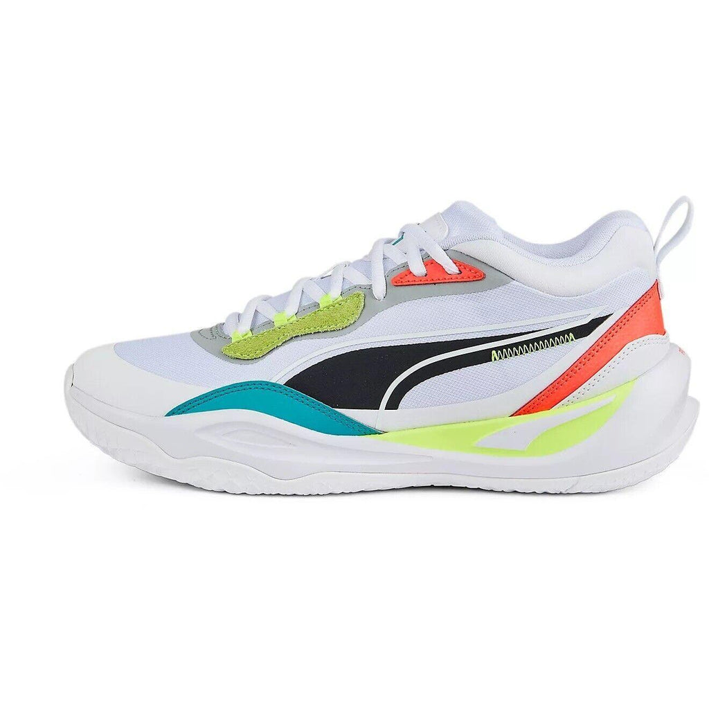 NIB Mens Puma 377572 02 PLAYMAKER PRO BASKETBALL WHITE/CORAL Sneakers Shoes $110