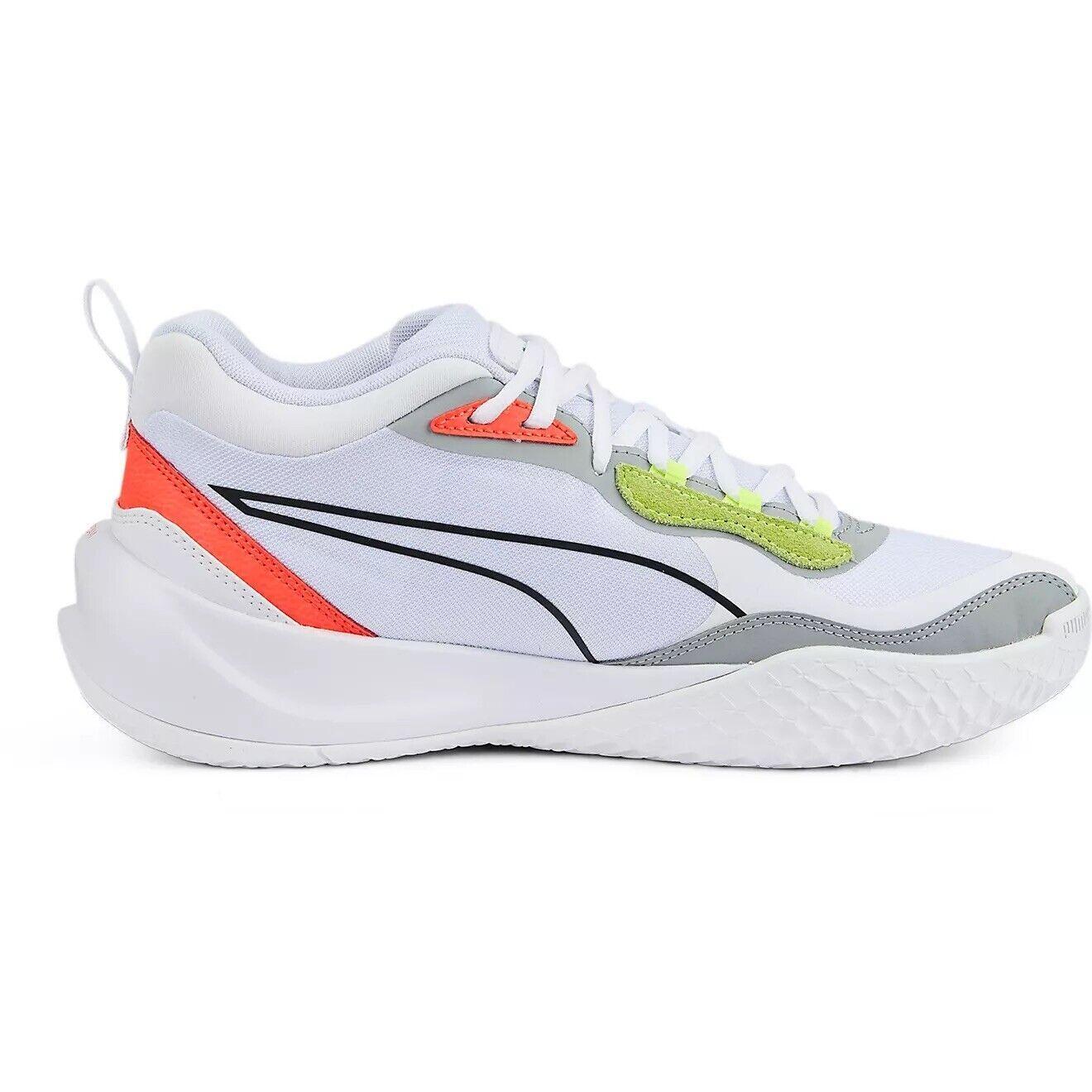 NIB Mens Puma 377572 02 PLAYMAKER PRO BASKETBALL WHITE/CORAL Sneakers Shoes $110