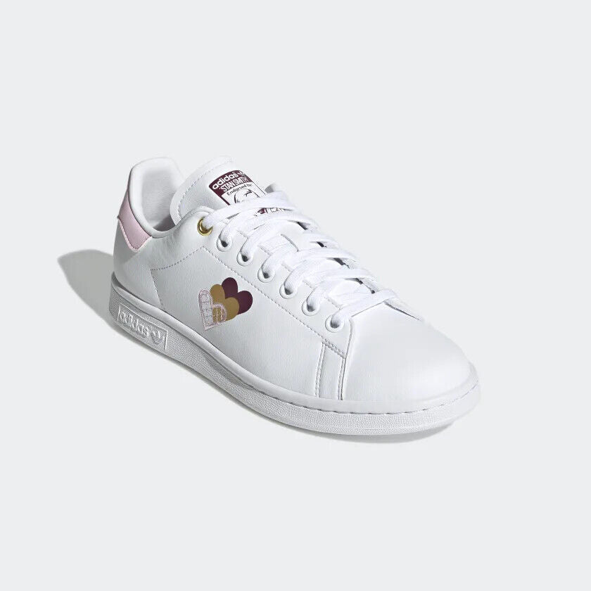 NIB WOMEN'S ADIDAS ORIGINALS H03937 STAN SMITH W WHITE/PINK SHOES SNEAKERS $90