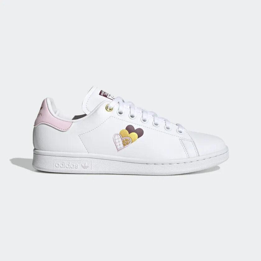 NIB WOMEN'S ADIDAS ORIGINALS H03937 STAN SMITH W WHITE/PINK SHOES SNEAKERS $90