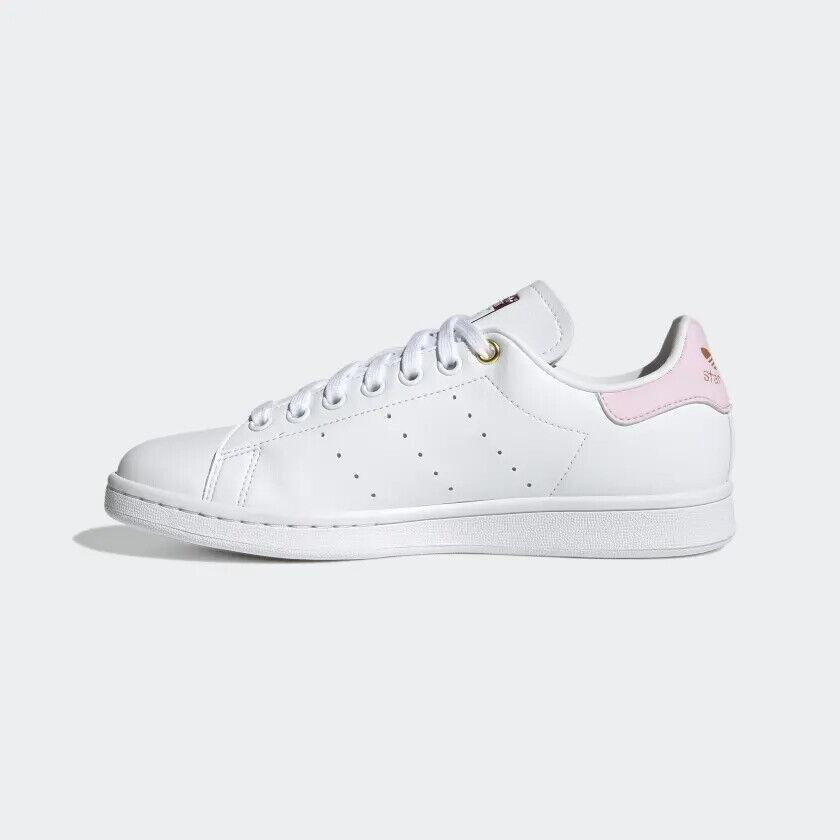 NIB WOMEN'S ADIDAS ORIGINALS H03937 STAN SMITH W WHITE/PINK SHOES SNEAKERS $90