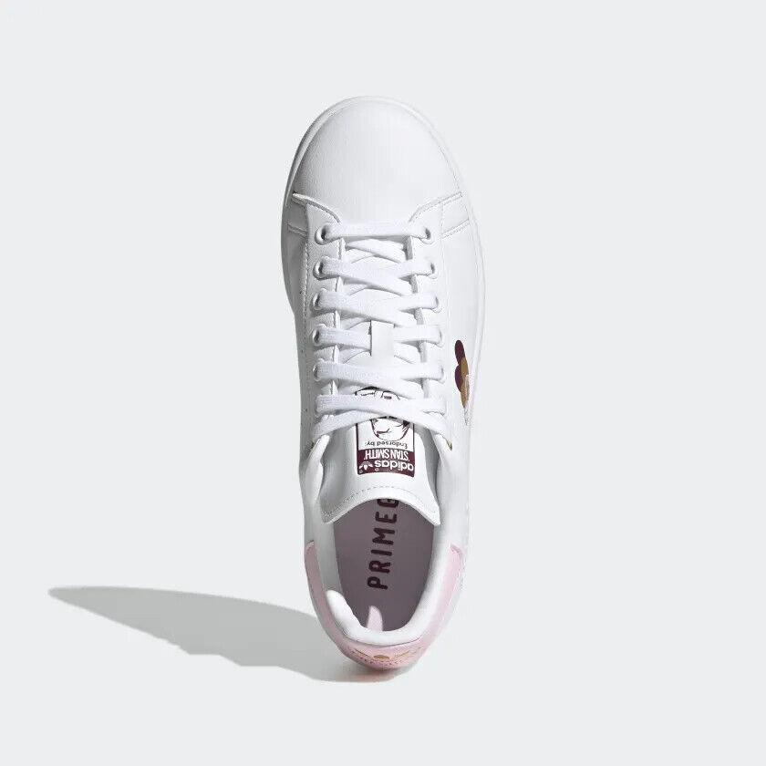 NIB WOMEN'S ADIDAS ORIGINALS H03937 STAN SMITH W WHITE/PINK SHOES SNEAKERS $90