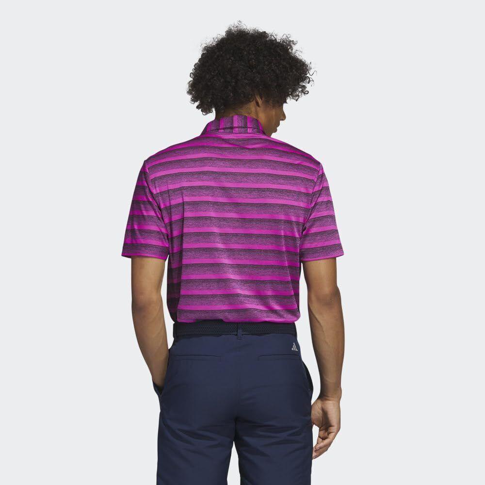 NWT ADIDAS HR8011 Mens Polo Two Color Golf SS Sports Fuchsia/Black Top shirt $70
