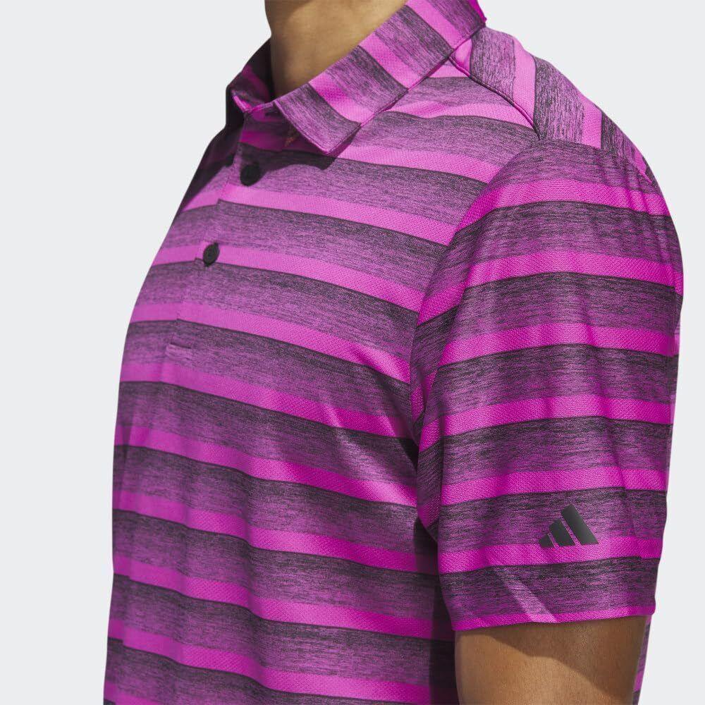 NWT ADIDAS HR8011 Mens Polo Two Color Golf SS Sports Fuchsia/Black Top shirt $70