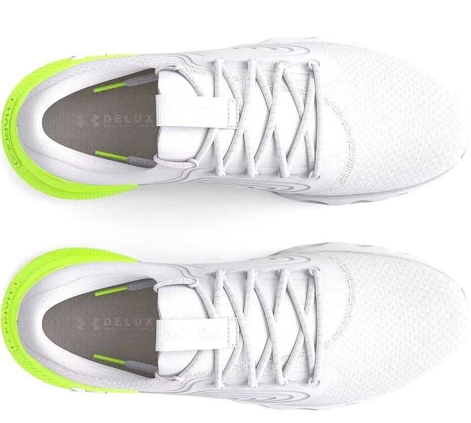 NIB Mens Under Armour 3024873 107 Charged Vantage 2 WHITE/GREEN Shoes SNEAKERS