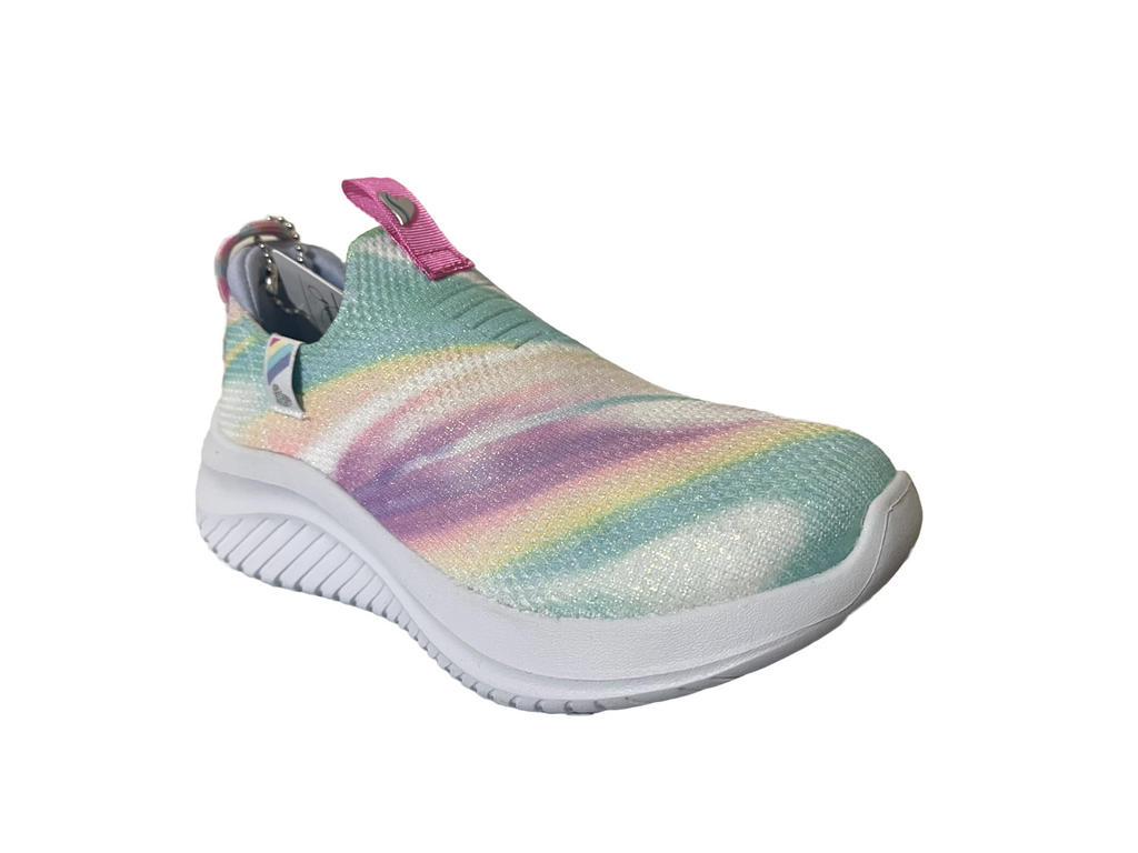 NIB KIDS GIRL SKECHERS LIGHT 303811L/WMLT ULTRA FLEX 3.0 COLOR ME SLEEK SHOE $55