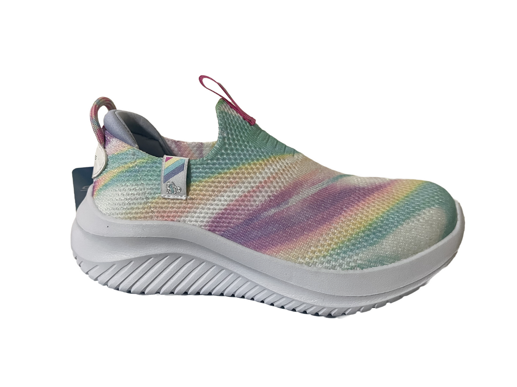 NIB KIDS GIRL SKECHERS LIGHT 303811L/WMLT ULTRA FLEX 3.0 COLOR ME SLEEK SHOE $55