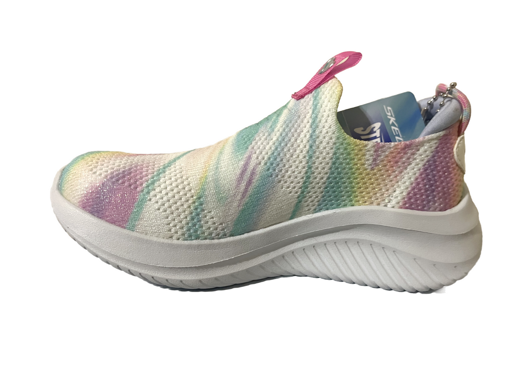 NIB KIDS GIRL SKECHERS LIGHT 303811L/WMLT ULTRA FLEX 3.0 COLOR ME SLEEK SHOE $55