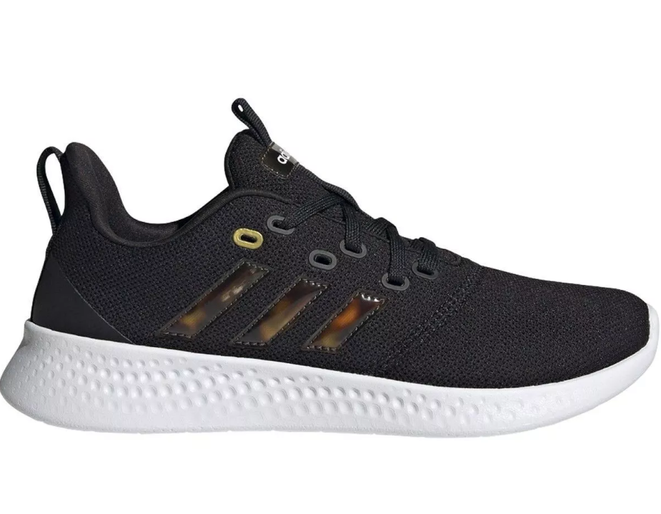 NIB WOMEN'S ADIDAS GY2272 PUREMOTION RUNNING BLACK/WHITE/BROWN STYLISH SHOE $80