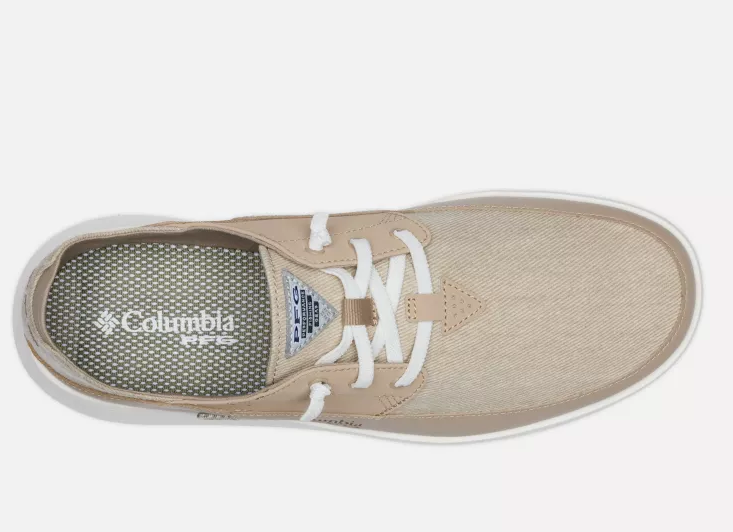 NIB COLUMBIA 2063072-271 MEN BOATSIDE RELAXED PFG FOSSIL/CYPRESS SHOES WIDE