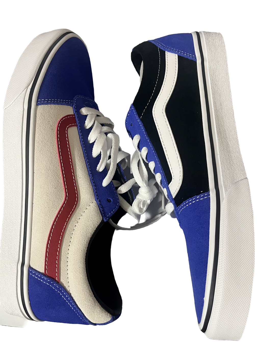 NIB MEN'S VANS WARD RALLY SUEDE DAZZLING BLUE/BLACK/RED SHOES SNEAKERS