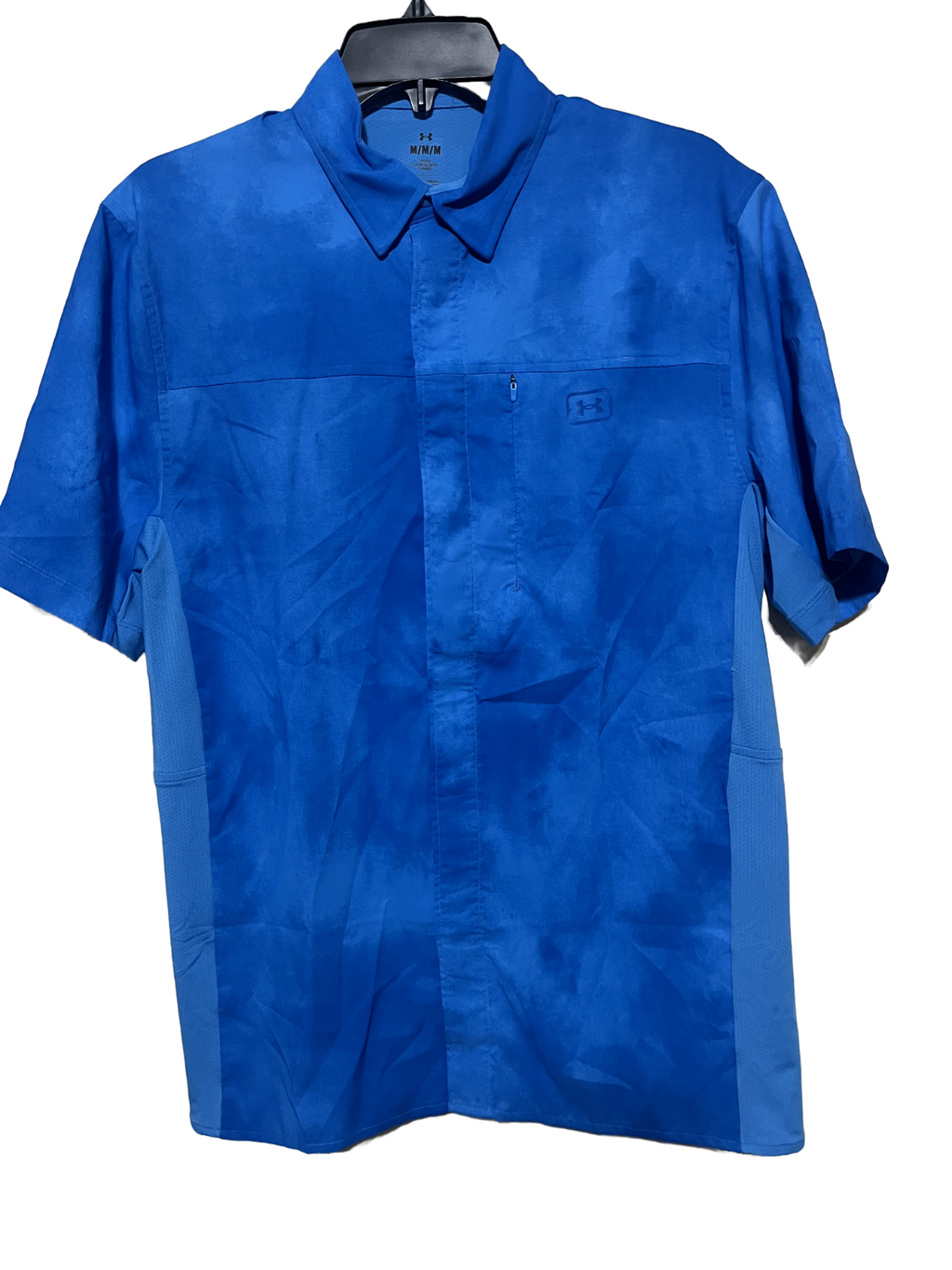 NWT MEN'S UNDER ARMOUR 1383571 444 UA FISH HYBRID WOVEN SHORT SLEEVE SHIRT $65