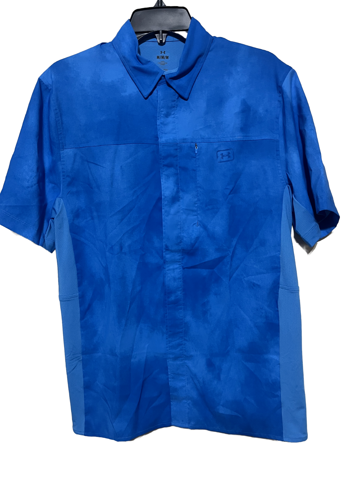 NWT MEN'S UNDER ARMOUR 1383571 444 UA FISH HYBRID WOVEN SHORT SLEEVE SHIRT $65