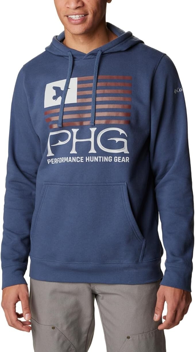 NWT MEN'S COLUMBIA 2052191 492 PHG HUNT STAR PULL ON ZINC /RED ROCKS HOODIE $55