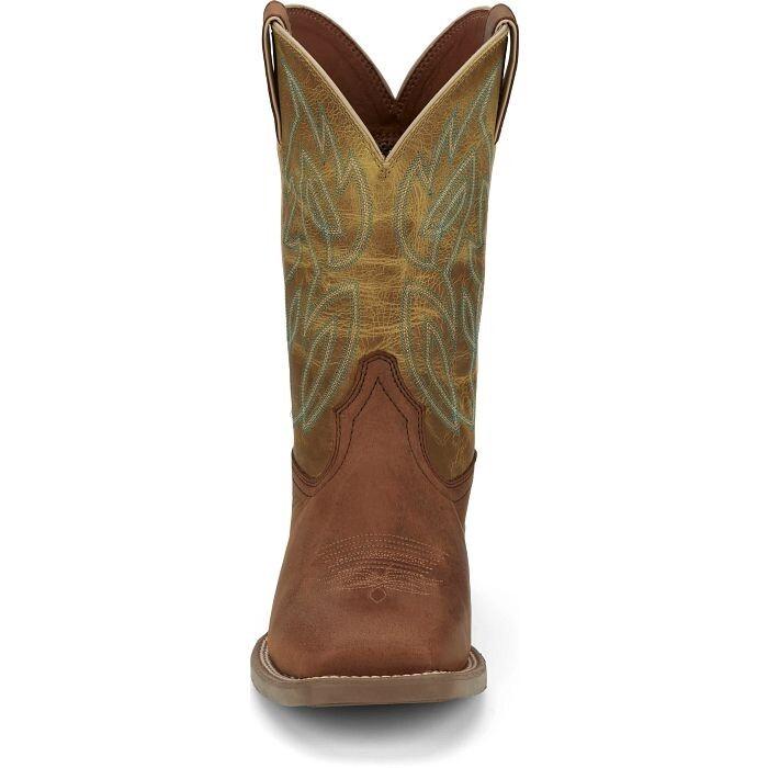 NIB MEN'S JUSTIN SE7515 CANTER CLAY BROWN WATER BUFFALO SQUARE TOE LEATHER BOOT