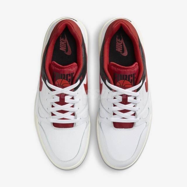 NIB MEN'S NIKE FB1362 102 FULL FORCE LO WHITE/RED/BLACK SNEAKERS SHOES