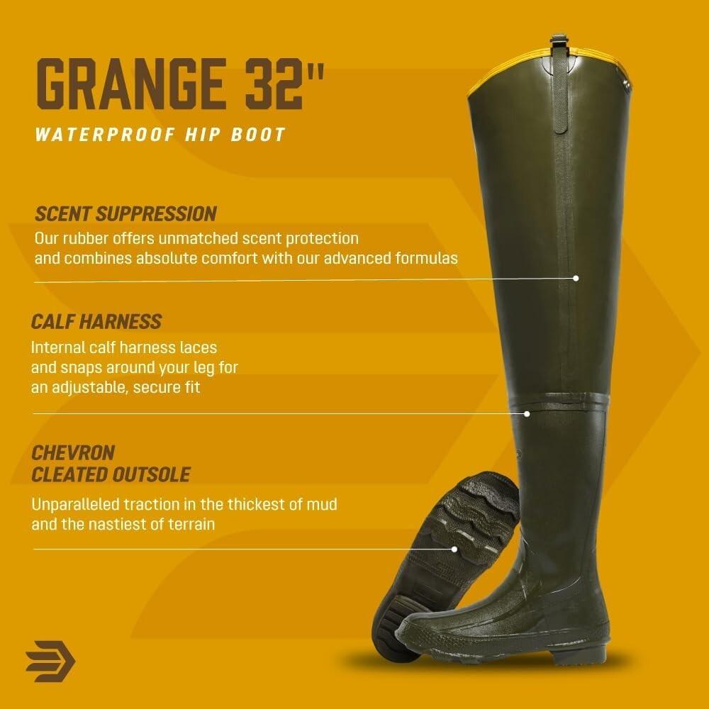 NIB MEN'S LACROSSE 154040 32" BIG CHIEF ZXT RUBBER WATERPROOF SCENT SUPR. BOOT