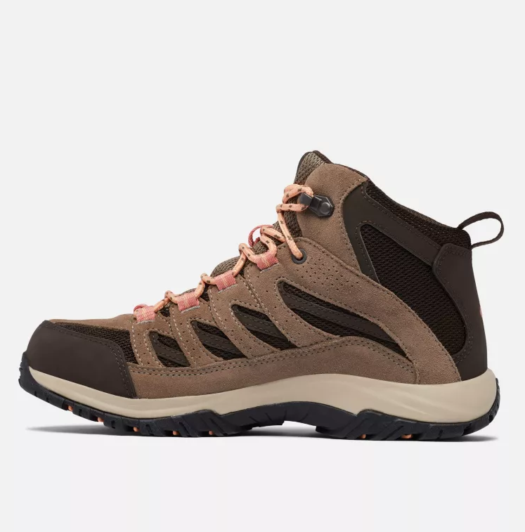 NIB COLUMBIA 1765401-231 WOMEN'S CRESTWOOD MID WATERPROOF CORDOVAN/MUD BOOTS