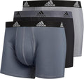 NIB Adidas Men's Performance  Boxer Brief TRUNK Underwear (3 Pack), BLACK/GREY