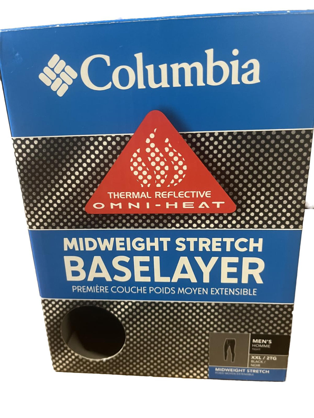 NWT MEN'S COLUMBIA MIDWEIGHT STRETCH THERMAL REFLECTIVE WARMTH BLACK TIGHT $55