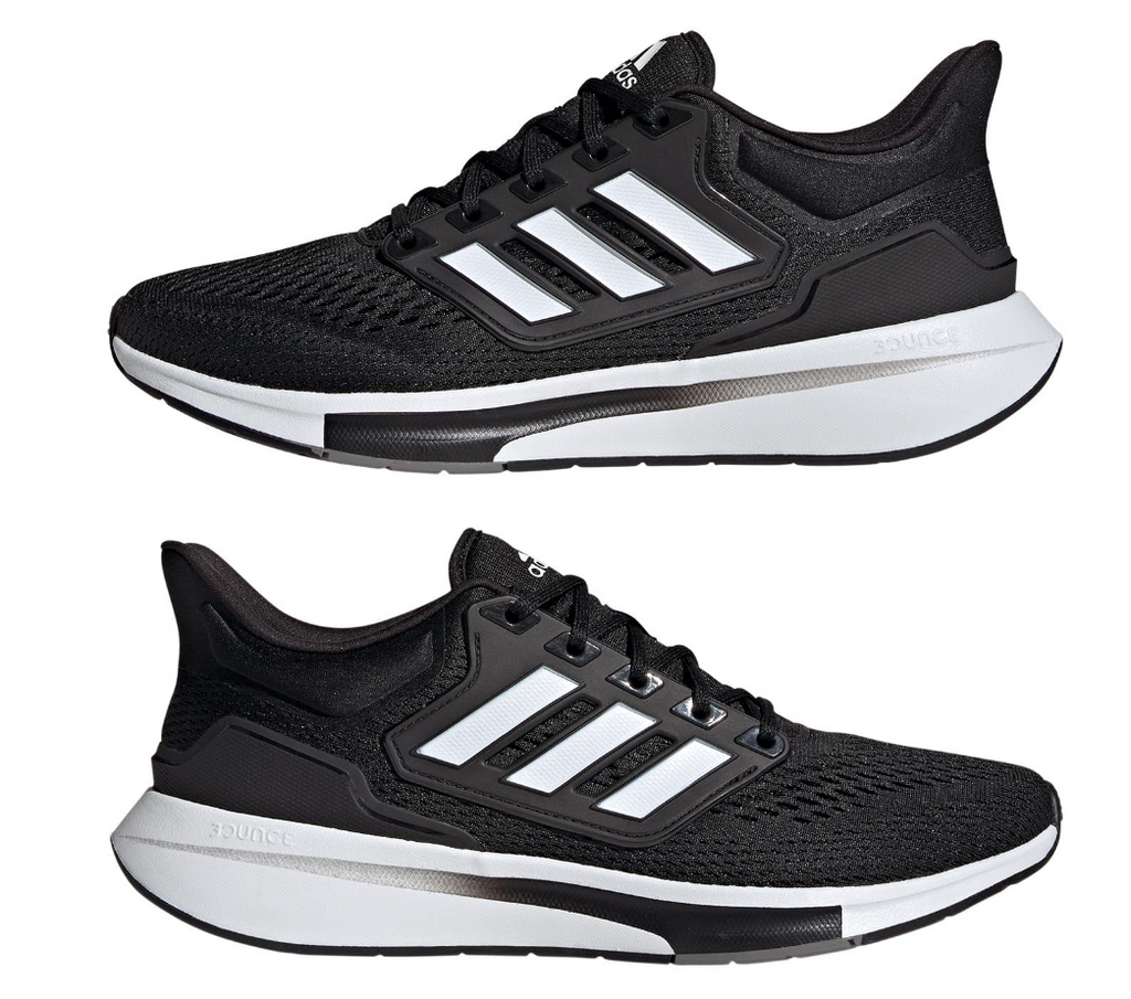 NIB MEN'S ADIDAS GY2190 EQ21 RUN BLACK/WHITE RUNNING SHOE SNEAKERS