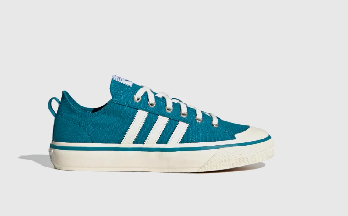 NIB MEN'S ADIDAS HQ8566 ORIGINALS NIZZA RF 74 TEAL BLUE/WHITE SHOES SNEAKERS