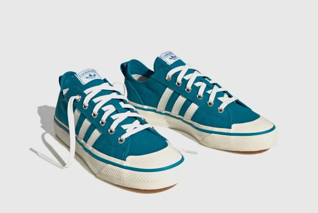 NIB MEN'S ADIDAS HQ8566 ORIGINALS NIZZA RF 74 TEAL BLUE/WHITE SHOES SNEAKERS