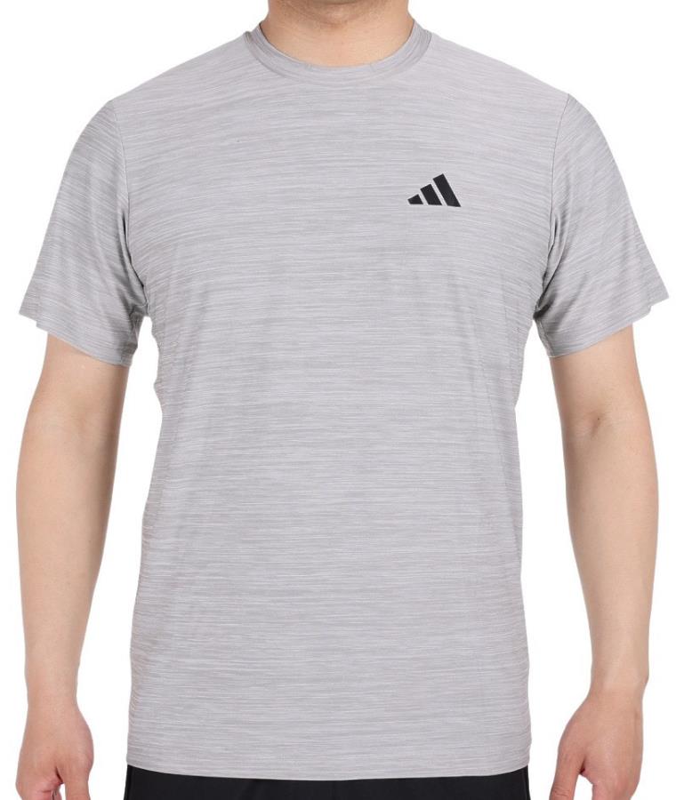 NWT MEN'S ADIDAS IC7416 AEROREADY TR-ES STRETCH GREY TEE TOP SHIRT $30