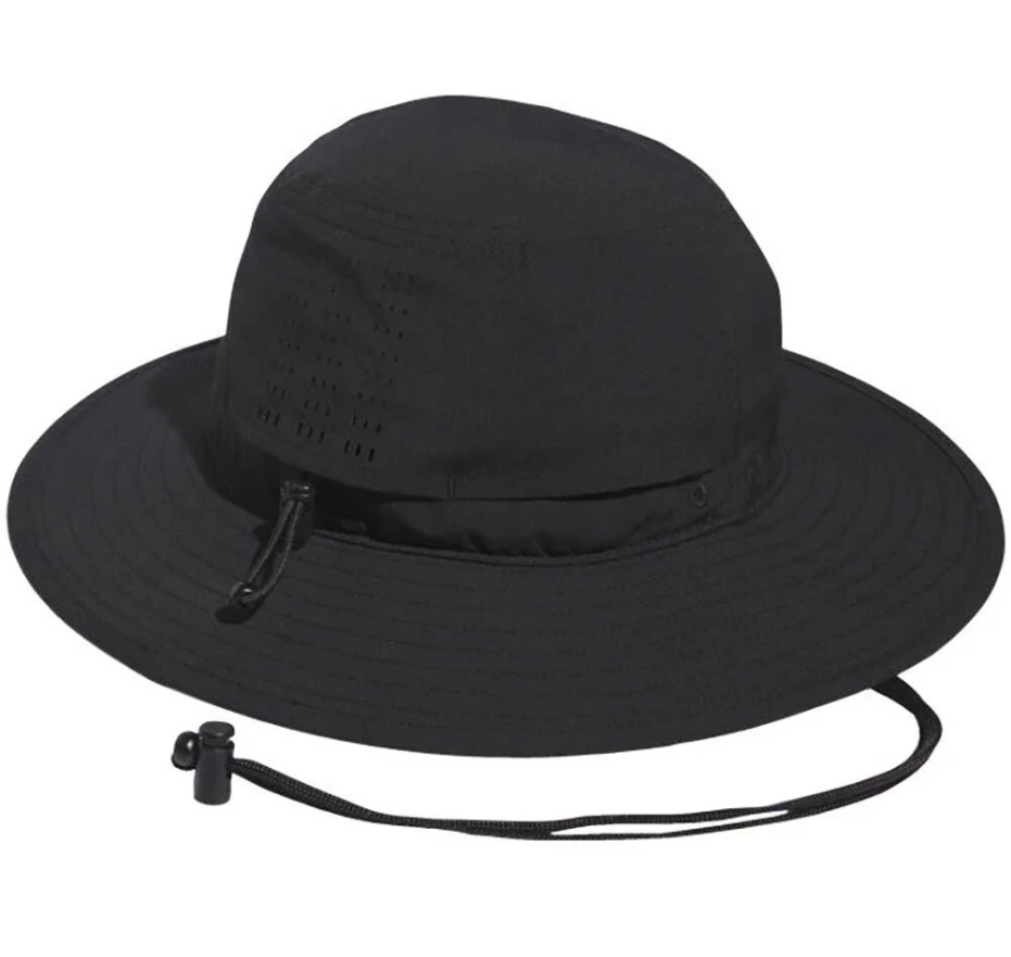 NWT MEN'S ADIDAS HS5474 WIDE BRIM GOLF BLACK BUCKET HAT $42 SIZE S/M
