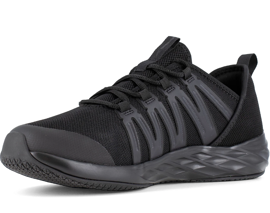 NIB MEN'S REEBOK RB2211 ASTRORIDE WORK STEEL TOE EH ASTM SR BLACK LOW SHOES $110