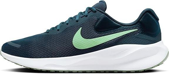 NIB MEN NIKE FB2207 401 NIKE REVOLUTION 7 RUNNING ARMORY NAVY/GREN SHOE SNEAKERS