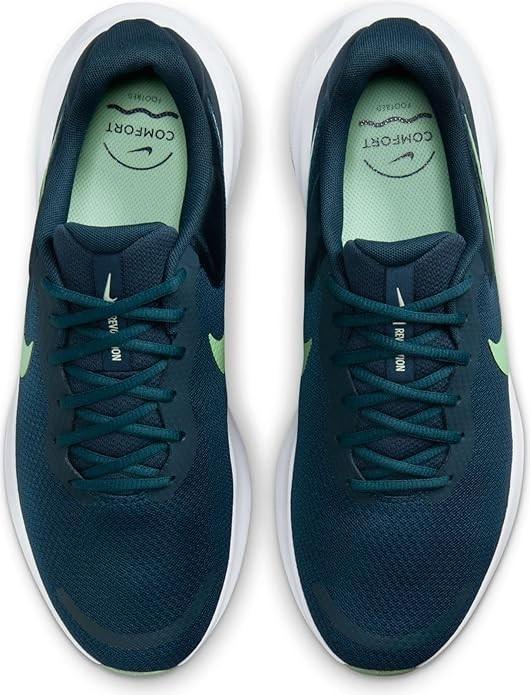 NIB MEN NIKE FB2207 401 NIKE REVOLUTION 7 RUNNING ARMORY NAVY/GREN SHOE SNEAKERS