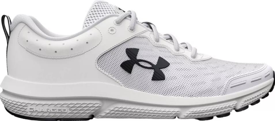 NIB Men Under Armour 3026175 104 UA Charged Assert 10 WHITE/BLK Shoe Sneakers