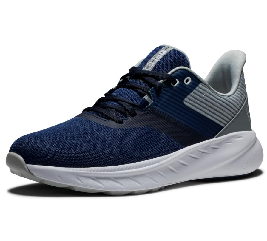 NIB MEN'S FOOTJOY 56285 FOOT JOY FJ FLEX GOLF NAVY/GREY/WHITE SNEAKERS SHOE $110