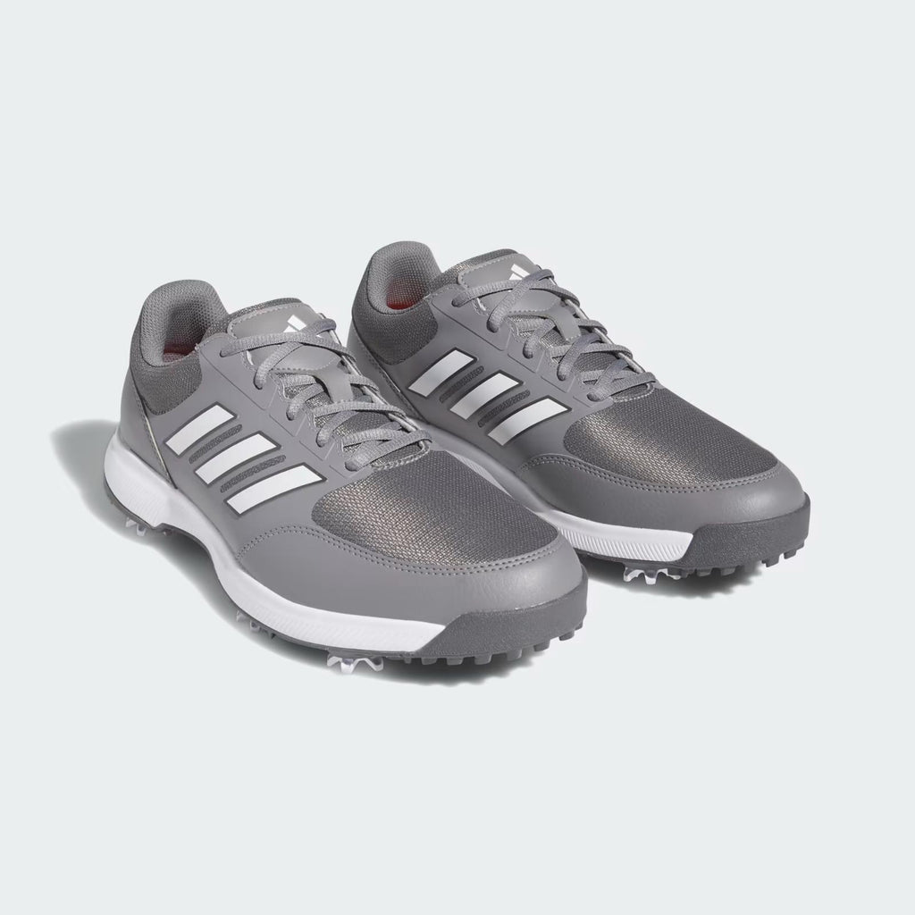 NIB MENS ADIDAS GV6889 TECH RESPONSE 3.0 MEDIUM GREY /WHITE GOLF CLEATS SHOES