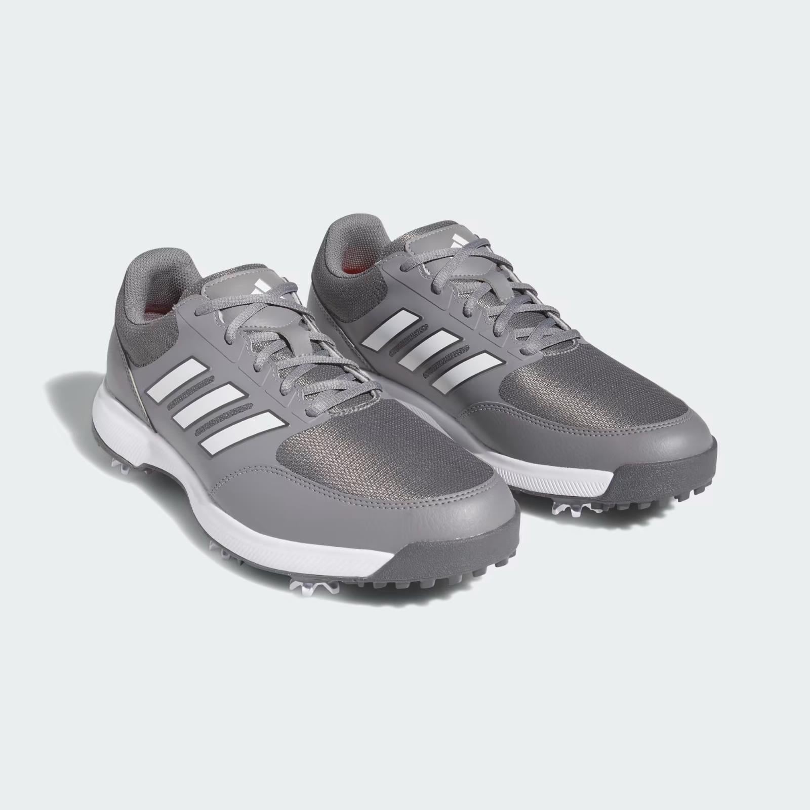 NIB MENS ADIDAS GV6889 TECH RESPONSE 3.0 MEDIUM GREY /WHITE GOLF CLEATS SHOES