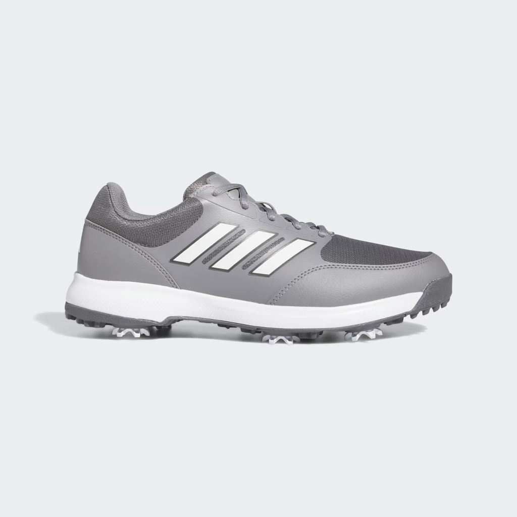 NIB MENS ADIDAS GV6889 TECH RESPONSE 3.0 MEDIUM GREY /WHITE GOLF CLEATS SHOES