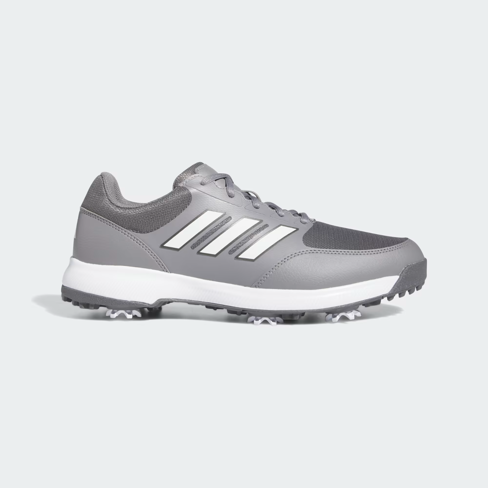 NIB MENS ADIDAS GV6892 TECH RESPONSE 3.0 WIDE GREY /WHITE GOLF CLEATS SHOES