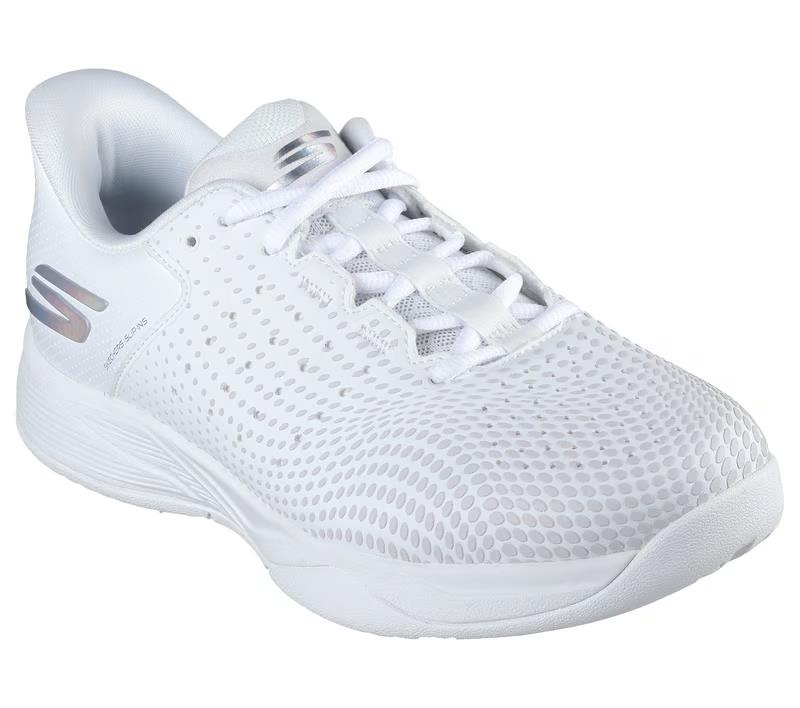 NIB WOMEN'S SKECHERS 172101/WHT VIPER COURT RELOAD WHITE ARCH FIT SHOES SLIP INS