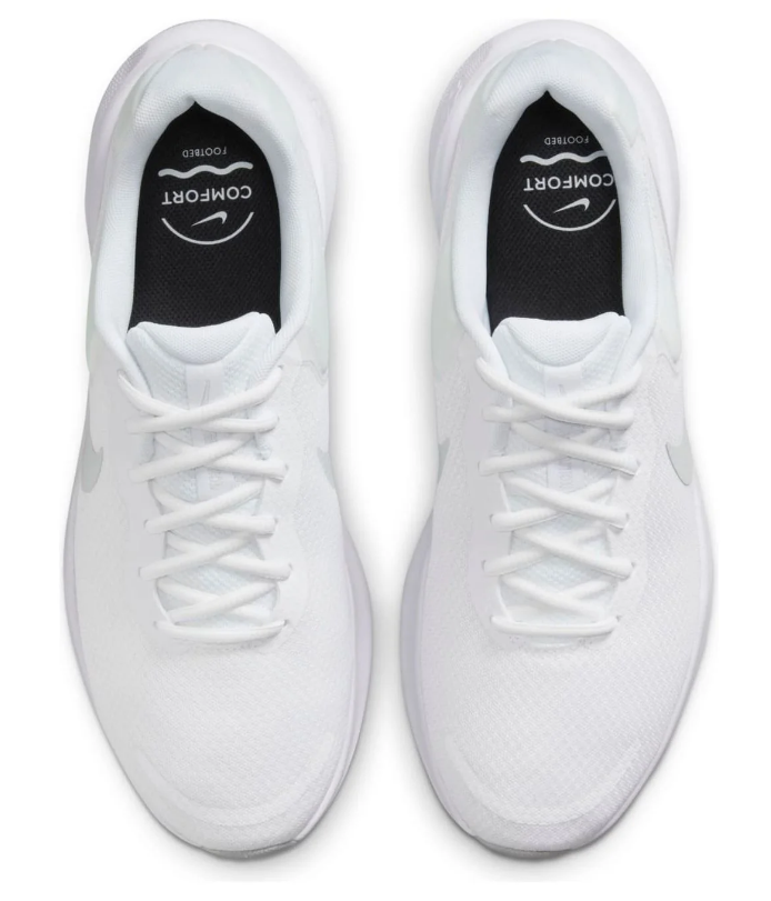 NIB MEN'S NIKE FB2207 100 NIKE REVOLUTION 7 RUNNING WHITE/PLATNIUM SHOE SNEAKERS