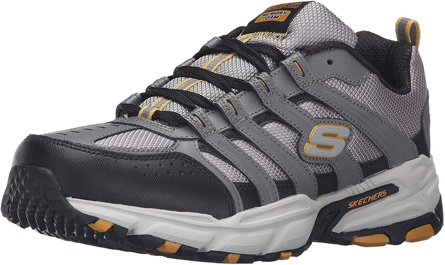NIB MEN'S SKECHERS 51274/GYBK STAMINA PLUS REPPEL GREY/BLACK SNEAKERS SHOES