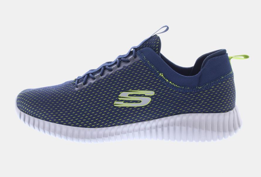NIB MEN'S SKECHERS 52529/NVLM ELITE FLEX BELBURN NAVY/LIME MEMORY FOAM SHOES $90