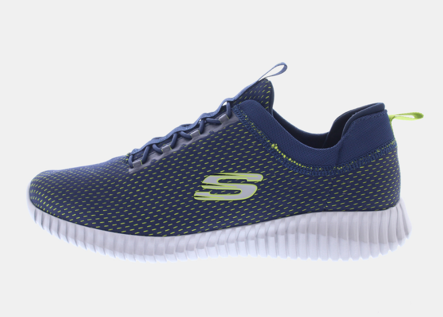 NIB MEN'S SKECHERS 52529/NVLM ELITE FLEX BELBURN NAVY/LIME MEMORY FOAM SHOES $90