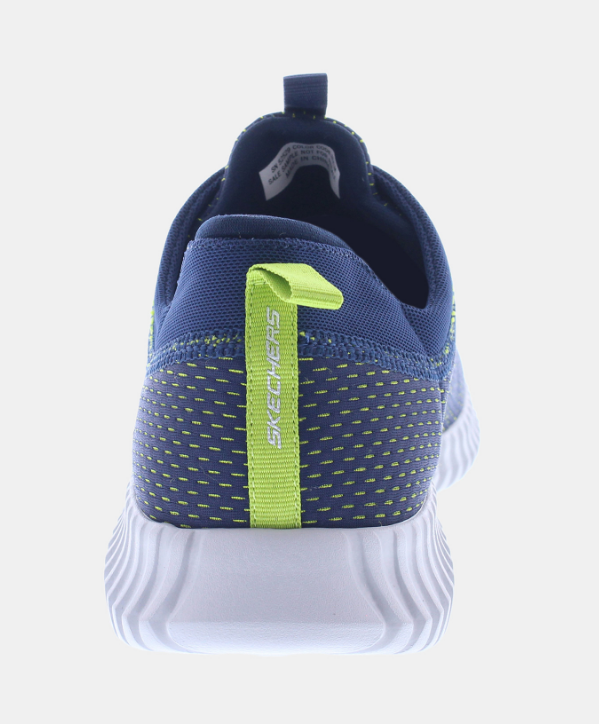 NIB MEN'S SKECHERS 52529/NVLM ELITE FLEX BELBURN NAVY/LIME MEMORY FOAM SHOES $90