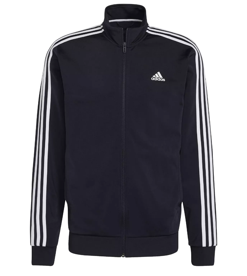 ADIDAS H46099 M 3- STRIPE FULL ZIP TRACK BLACK/WHITE TOP JACKET NWT MEN'S $55