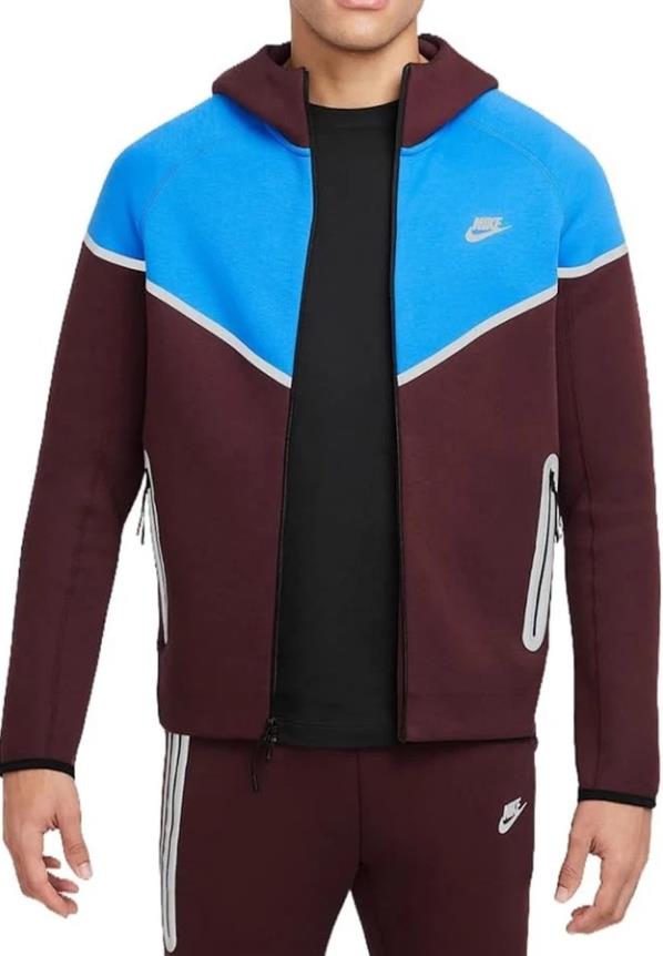 MENS SIZE S NIKE TECH FLEECE W BURGUNDY CRUSH PHOTO BLUE REFLECT HQ3746 652 NWT